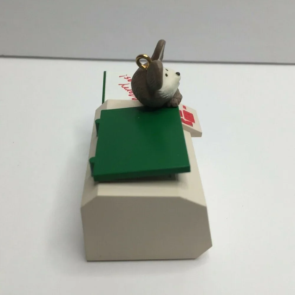 Vintage Hallmark Keepsake Cranberry Copier Handcrafted Ornament 1990 Mouse